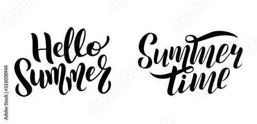 Set of logo text - hello summer, summer time