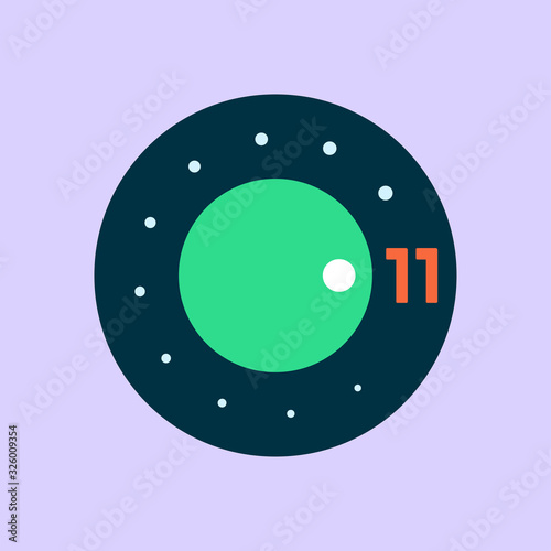 Android 11 logo design template element. Vector Illustration.