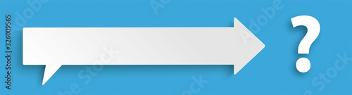 Speech Bubble Arrow Question Mark Blue Header