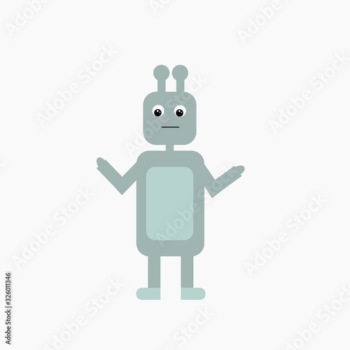 Robot. Drawing for children. Vector illustration.