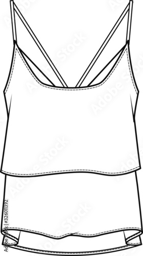 Women's Top Fashion Flat Sketch