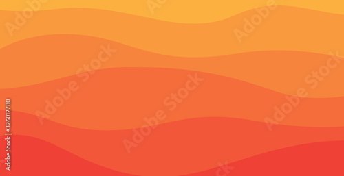 flat wavy orange wallpaper background . modern paper cut background templates