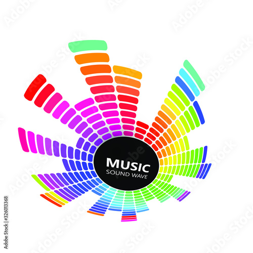 radial colour music equaliser isolated on white background. vector illustration