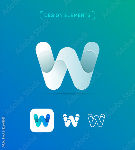 Letter W logo and application icon