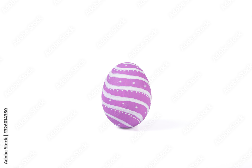 Happy easter, Easter painted egg isolated on white background.