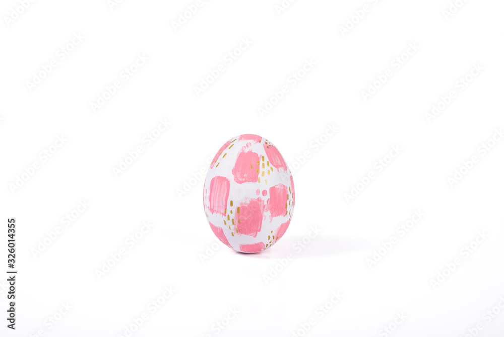 Happy easter, Easter painted egg isolated on white background.