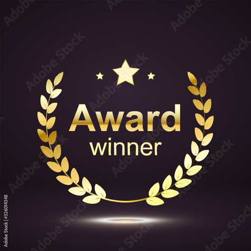 award element isolation on darck background. winner nomination. vector illustration
