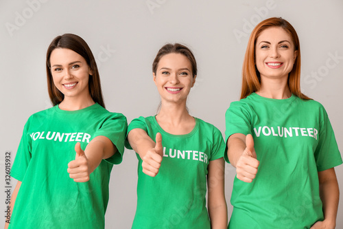 Team of volunteers showing ...