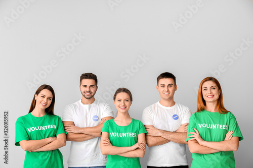 Team of volunteers on light...