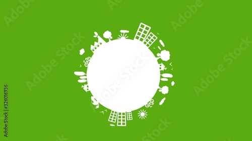 green planet animation concept- ecology, renewable energy, environmental protection