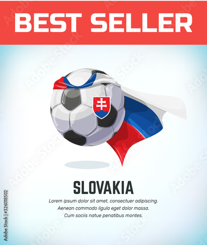 Slovakia football or soccer ball. Football national team. Vector illustration
