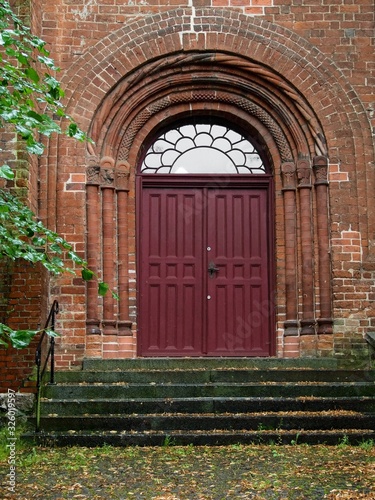 Romanesque portal of a brick church inGadebusch  northern Germany