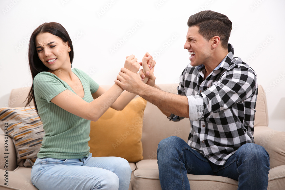 Couple having fight at home. Relationship problems Couple having fight at home. Relationship problems