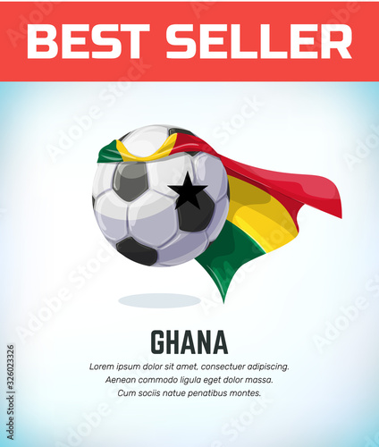 Ghana football or soccer ball. Football national team. Vector illustration photo