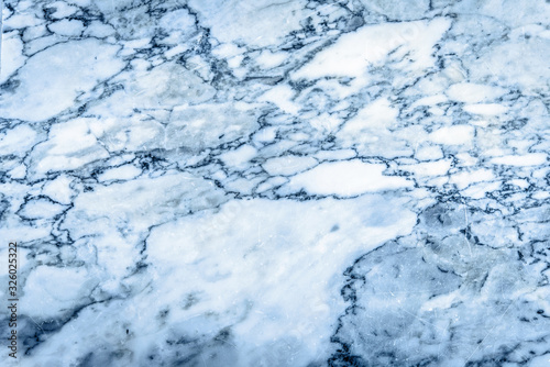 Blue marble patterned texture background for interior design