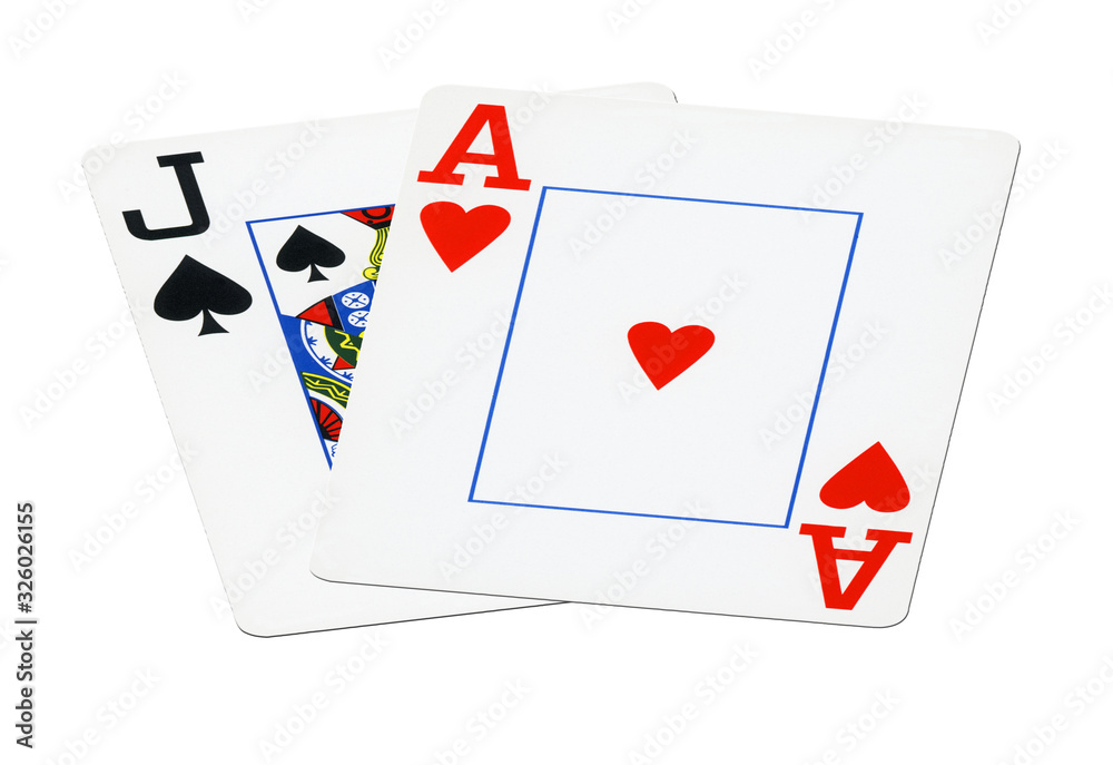 Obraz premium Blackjack cards isolated on white background.