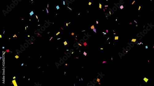 Celebrate Birthday Confetti Loop Animation / with Alpha Matte Channel