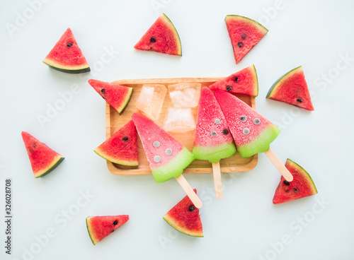 Top view of watermelon ice cream