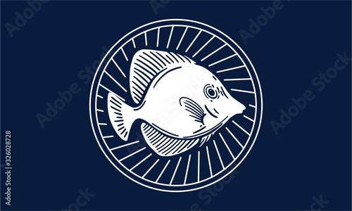 yellow tang on dark background