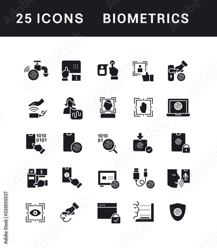 Set of Simple Icons of Biometrics