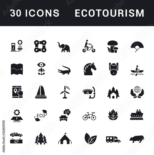 Set of Simple Icons of Ecotourism © M.Style