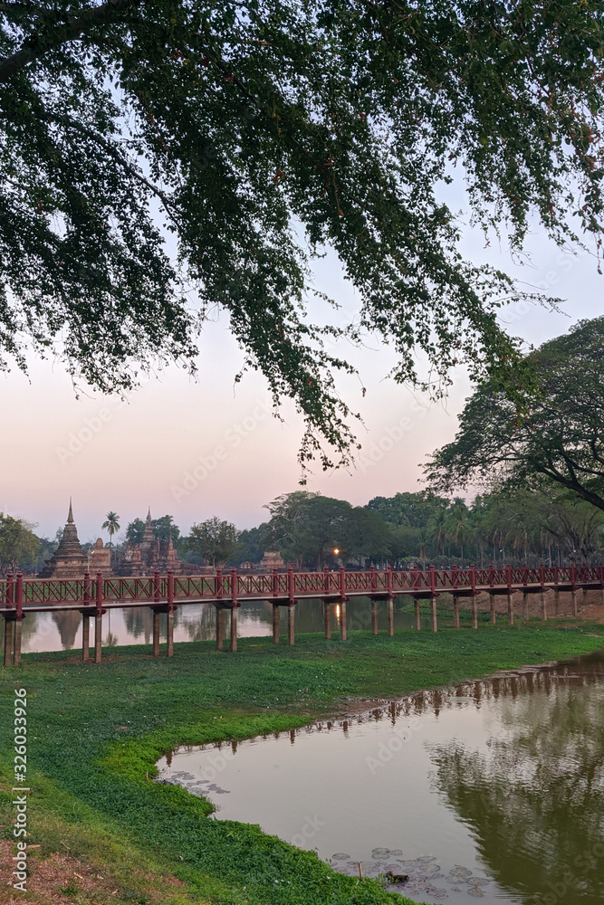 Fototapeta premium Sukhothai Historical Park, a UNESCO World Heritage Site in Thailand