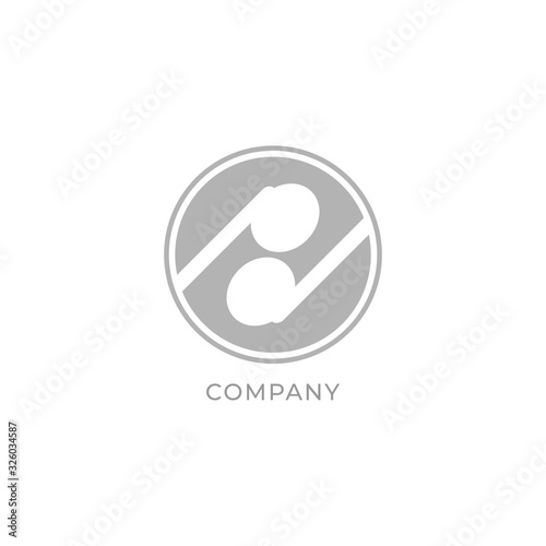 Lowercase Letter pd Alphabet Logo Design Template isolated on white background. White TWS Earphone icon illustrated with Gray Ellipse Shape Element. Pictorial Monogram logotype, Simple Logo Concept