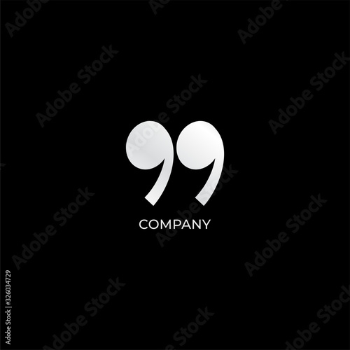Lowercase Letter gg Alphabet Logo Design Template isolated on black background. White TWS Earphone icon like 99 Number or Quotation mark illustrated. Monogram Pictorial logotype
