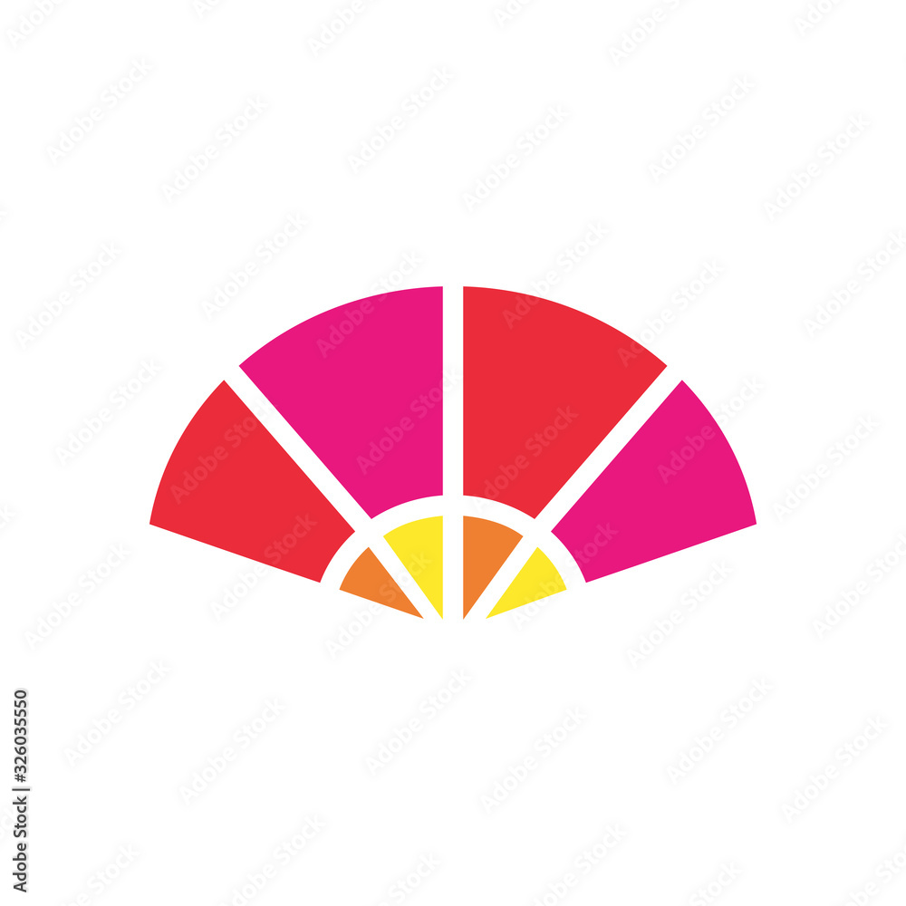 chinese fan icon design vector template