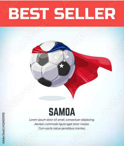 Samoa football or soccer ball. Football national team. Vector illustration