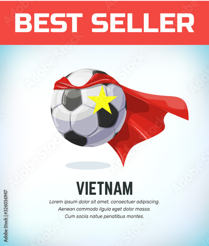 Vietnam football or soccer ball. Football national team. Vector illustration