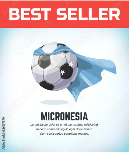 Micronesia football or soccer ball. Football national team. Vector illustration