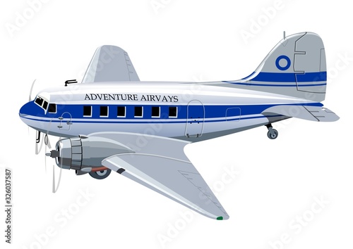 Cartoon Commercial Airplane