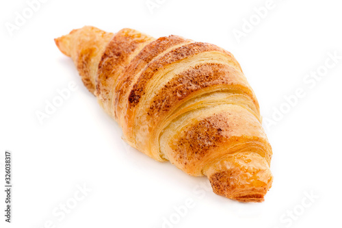 fresh croissant isolated on white background