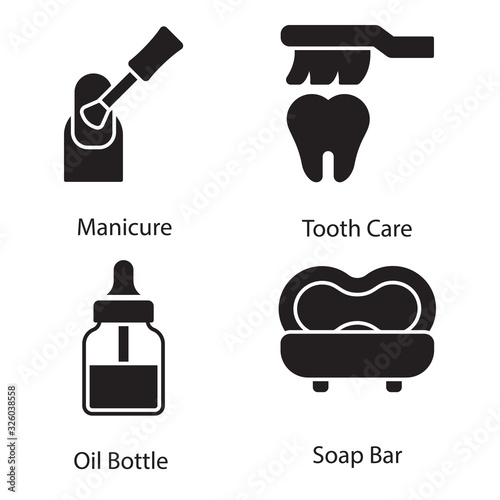  Grooming Activities Solid Vectors Pack  photo