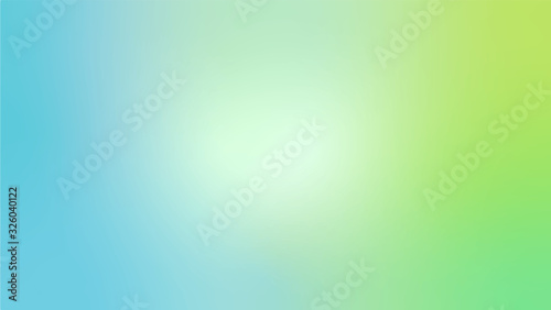 Light Blue and Green abstract blurred gradient Vector background. Colorful iustration with blurry effect for wallpaper, baner, card, brand book, magazine or brochure in 16 : 9 resolution photo