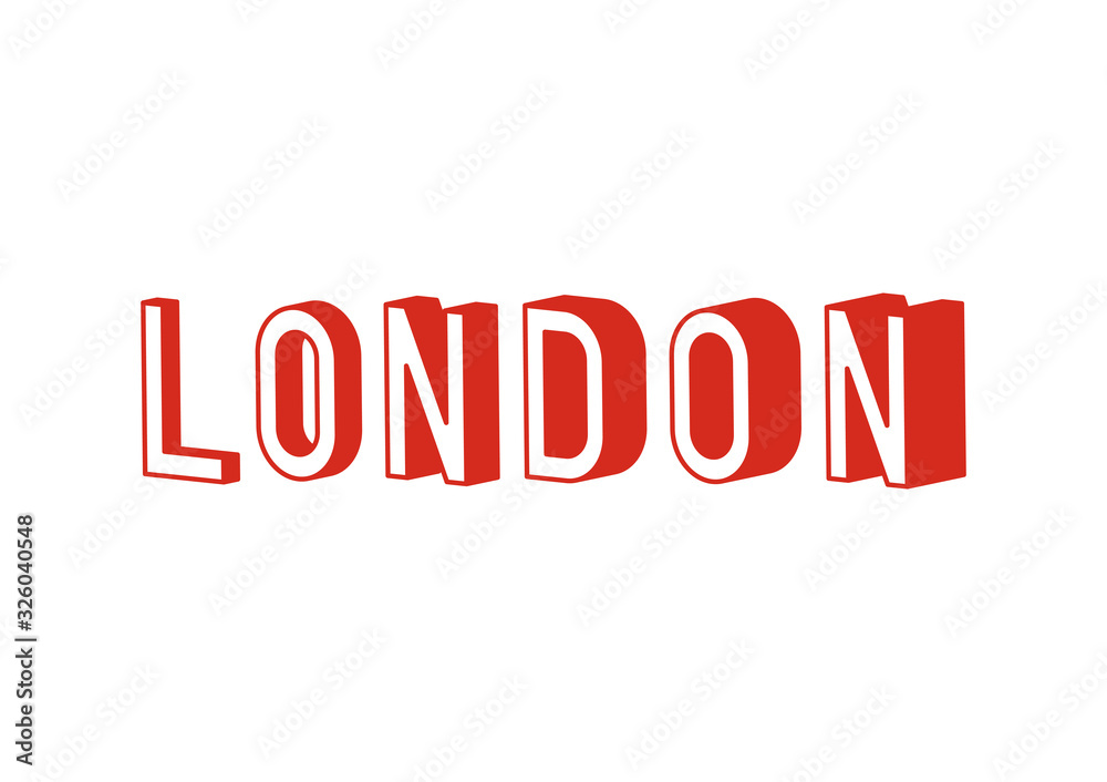 London text with 3d isometric effect
