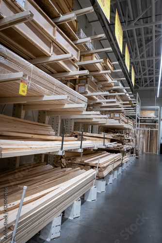 Wooden planks at the carpen...