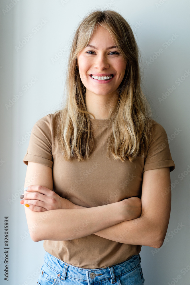 Portrait of a young woman in braces Portrait of a young woman in braces
