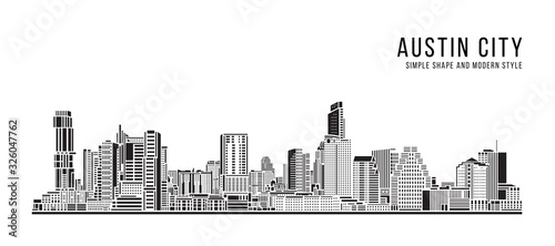 Cityscape Building Abstract Simple shape and modern style art Vector design - Austin city