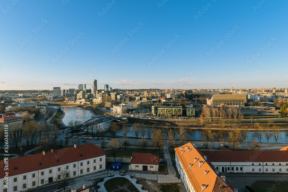 Vilnius panorama in the bright day time