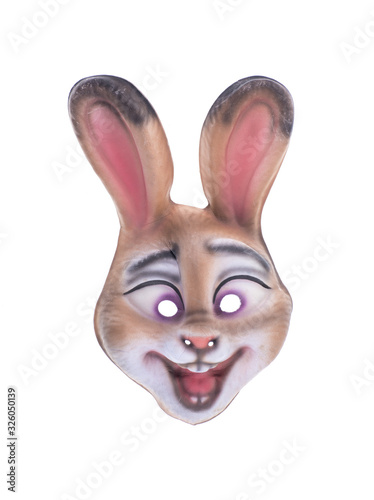 hare mask isolated on white background