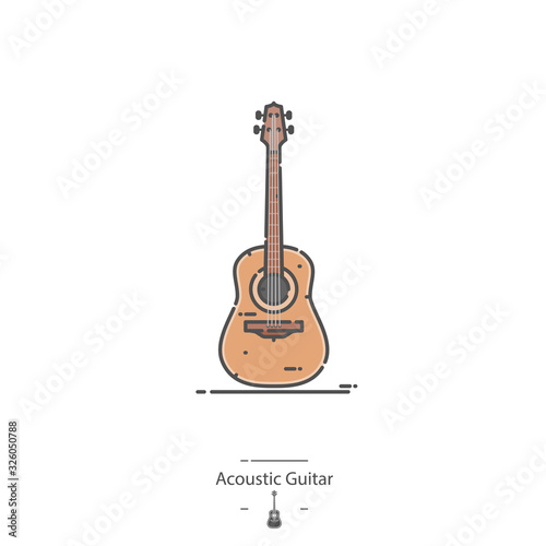Acoustic Guitar - Line color icon