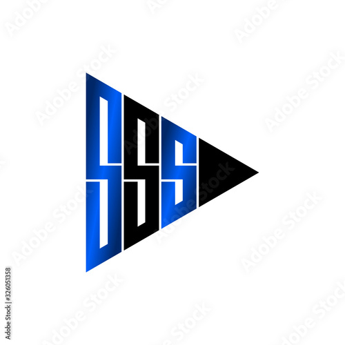 Letter SSS triangle logo design vector