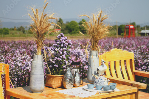 table with flowers