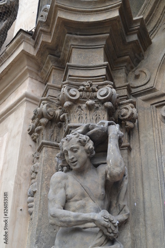 detail of fountain in Czech Republic, Prague