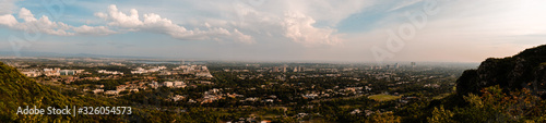 panoramic view of islamabad city from margalla hills photo