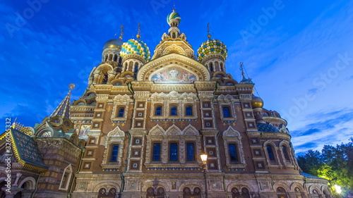 Church of the Savior on Spilled Blood night to day timelapse .