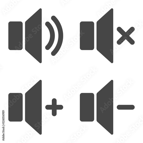 Speaker icons. Sound volume icon. Audio icon set in flat design isolated on white background.