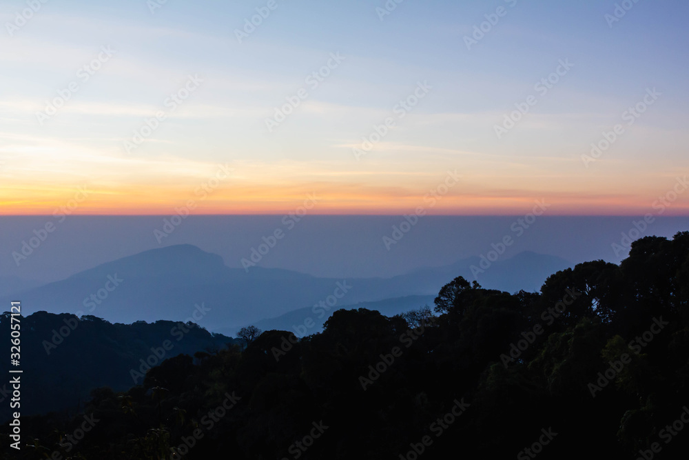 landscape sunrise at inthanon, Chaingmai, Thailand
